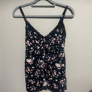 Marilyn Monroe Black Floral Camisole